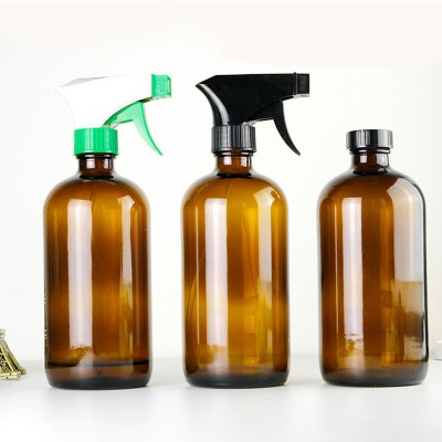 16oz Amber Boston Bottle with dropper cap