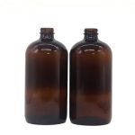 زجاجة بوسطن 32 أونصة بلون كهرماني مع غطاء قطارة