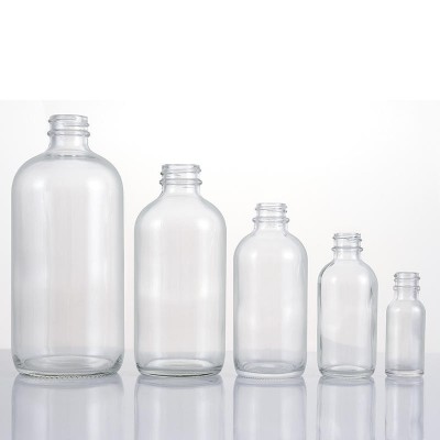 드로퍼 캡이 있는 32온스 투명 보스턴 보틀