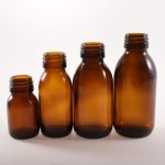 300ml Bernsteinfarbene Sirupflasche