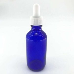 Garrafa Boston azul de 1/2 oz com tampa de conta-gotas